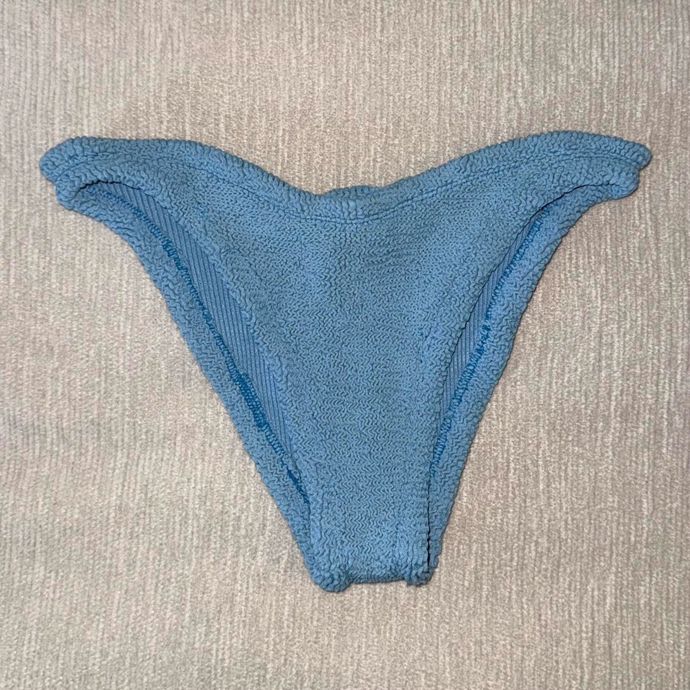 New Hunza G Bikini *Bottoms Only* Sky Blue Crinkle One Size Cornflower Xandra